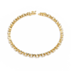 Yellow Gold Alternating Oval and Round Tennis Bracelet