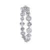 White Gold Floral Medallion Diamond Link Bracelet