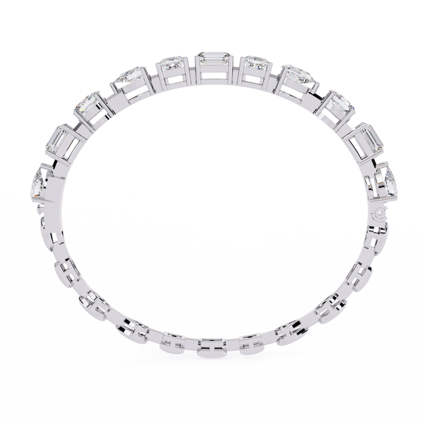 White Gold Multi-Shape Diamond Line Bracelet