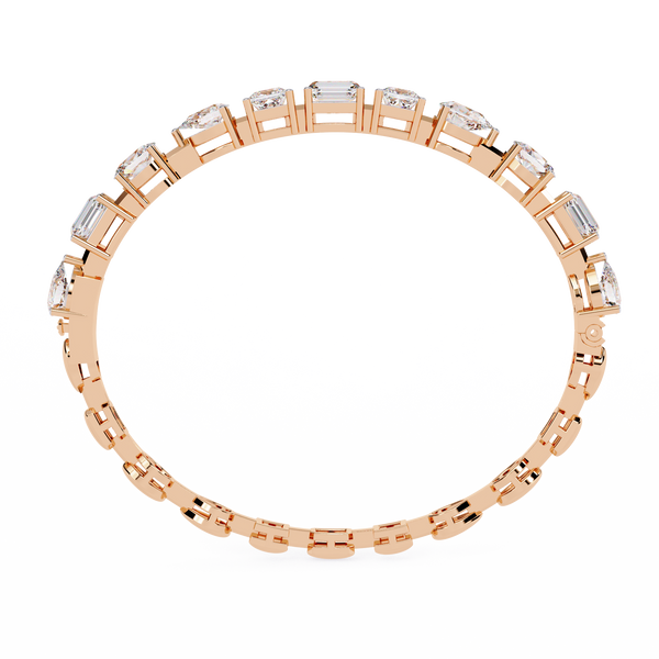 Rose Gold Multi-Shape Tennis Diamond Bracelet
