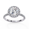 White Gold Round Diamond Halo Pavé Engagement Ring