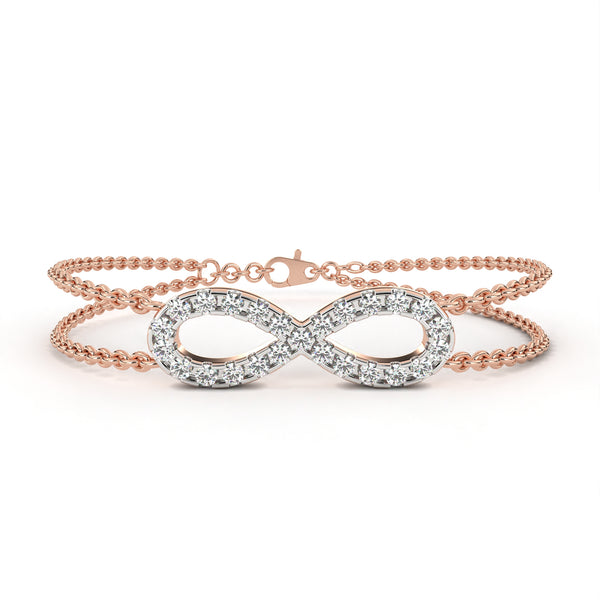 Rose Gold Diamond Infinity Bracelet