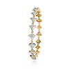 Yellow Gold Pavé Fan Mirrored Link Bracelet