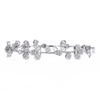 White Gold Diamond Baguette Petal Blossom Vine Bracelet