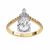 Yellow Gold Pear Cut Diamond Crown Ring with Marquise Accent