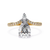 Yellow Gold Pear Cut Diamond Crown Ring with Marquise Accent