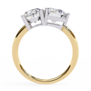 Yellow Gold Toi et Moi Oval and Round Cut Two Stone Diamond Ring