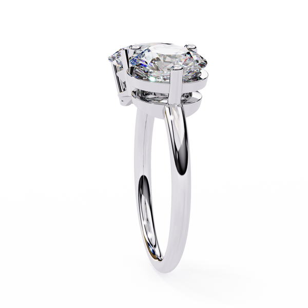 White Gold Toi et Moi Oval and Round Cut Two Stone Diamond Ring
