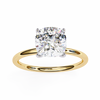 Yellow Gold Cushion Cut Solitaire Diamond Engagement Ring