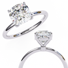 White Gold Cushion-Cut Diamond Solitaire Engagement Ring