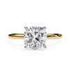 Yellow Gold Cushion Cut Solitaire Diamond Engagement Ring