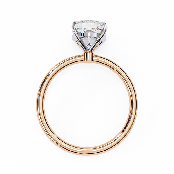 Rose Gold Cushion Cut Solitaire Diamond Engagement Ring