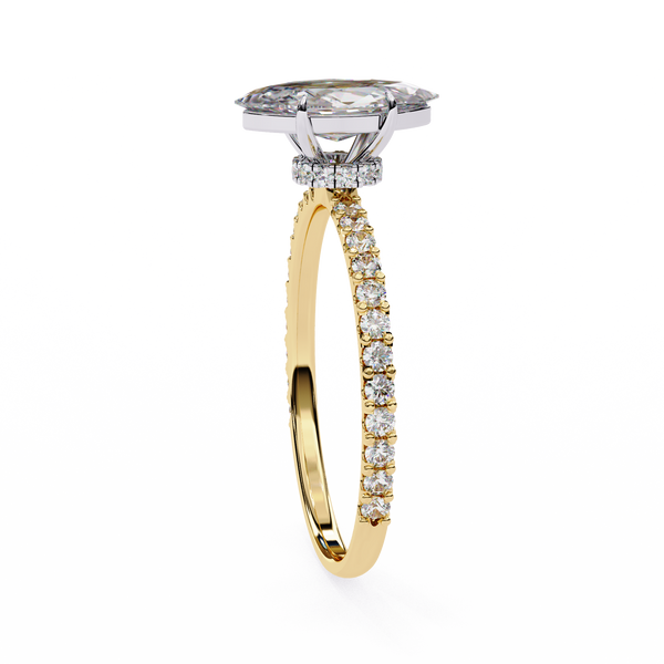 Yellow Gold Marquise Cut Diamond Ring