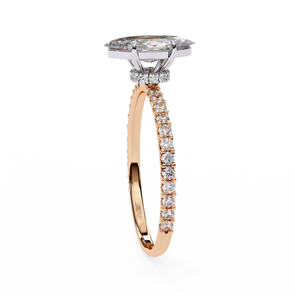 Rose Gold Marquise Cut Diamond Ring