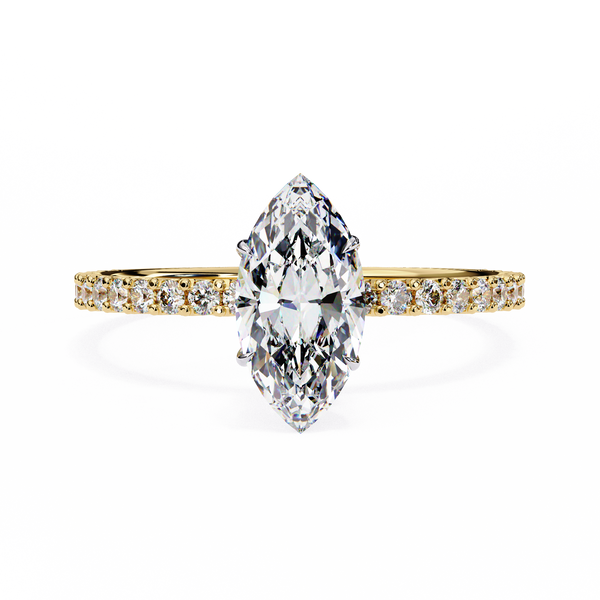 Yellow Gold Marquise Cut Diamond Ring