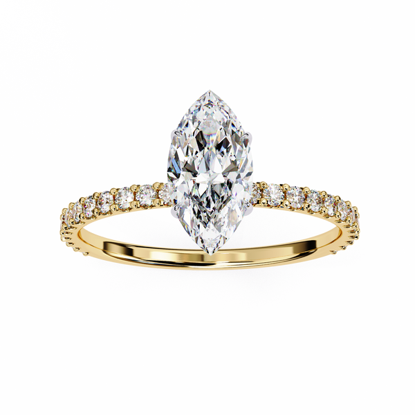 Yellow Gold Marquise Cut Diamond Ring