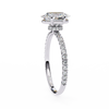 White Gold Oval Diamond Solitaire Pavé Engagement Ring