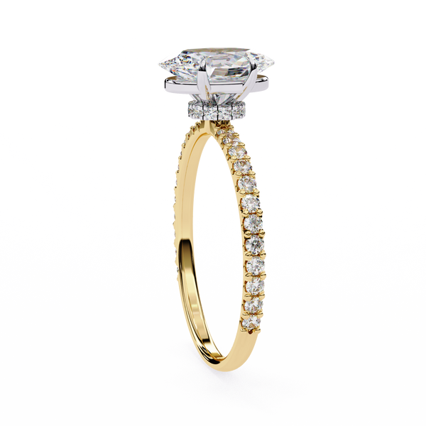 Yellow Gold Oval Cut Diamond Ring