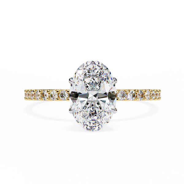 Yellow Gold Oval Cut Diamond Ring