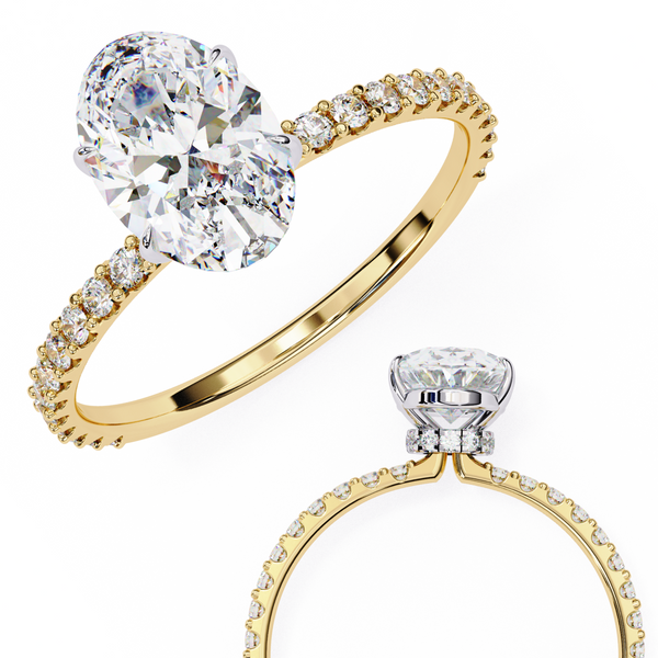 Yellow Gold Oval Cut Diamond Ring