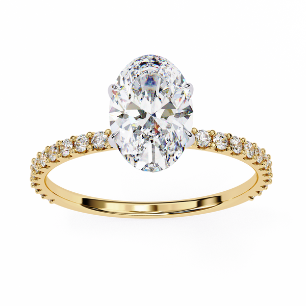 Yellow Gold Oval Cut Diamond Ring