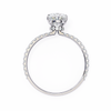 White Gold Oval Diamond Solitaire Pavé Engagement Ring