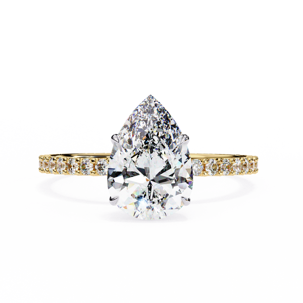 Yellow Gold Pear Cut Diamond Ring
