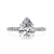 White Gold Pear Diamond Solitaire Pavé Engagement Ring