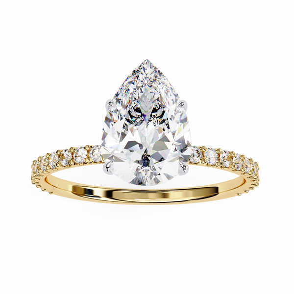 Yellow Gold Pear Cut Diamond Ring