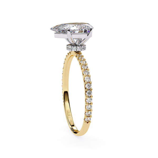 Yellow Gold Pear Cut Diamond Ring