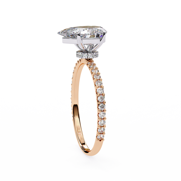 Rose Gold Pear Cut Diamond Ring