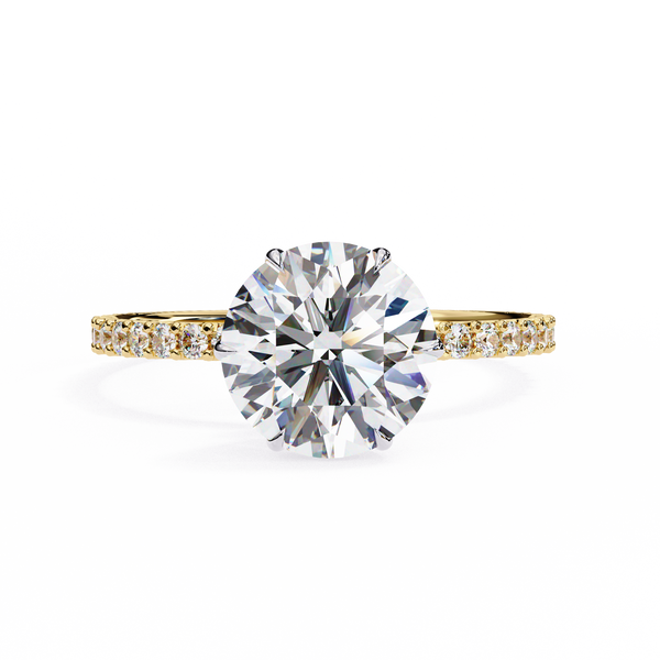 Yellow Gold Round Brilliant Diamond Ring