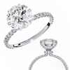 White Gold Round Diamond Solitaire Pavé Engagement Ring