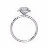 White Gold Cushion-Cut Diamond Halo Solitaire Engagement Ring
