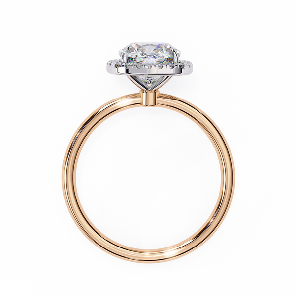 Rose Gold Cushion Cut Halo Diamond Engagement Ring