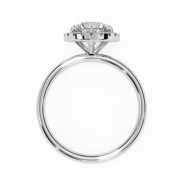 White Gold Round Diamond Halo Solitaire Engagement Ring