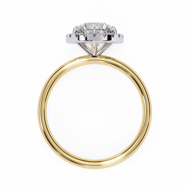 Yellow Gold Round Brilliant Halo Diamond Engagement Ring