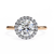 Rose Gold Round Brilliant Halo Diamond Engagement Ring