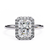 White Gold Radiant-Cut Diamond Halo Solitaire Engagement Ring