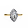 Yellow Gold Marquise Cut Halo Diamond Engagement Ring