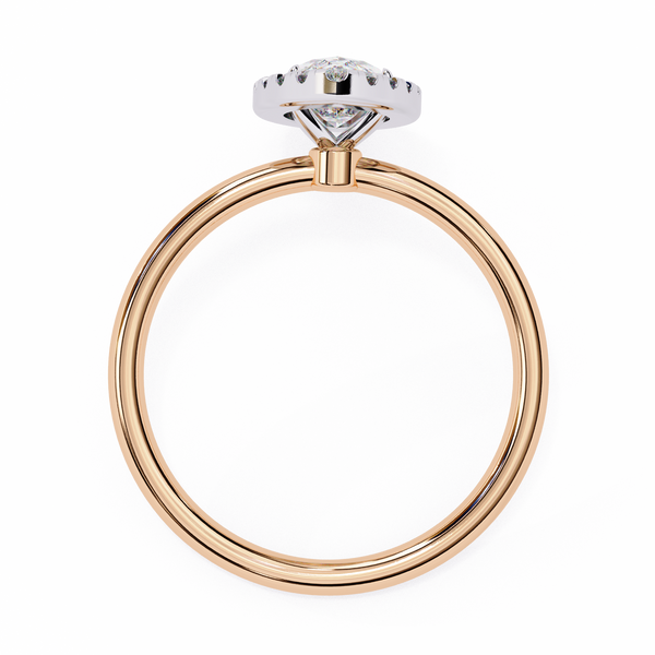 Rose Gold Marquise Cut Halo Diamond Engagement Ring