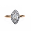 Rose Gold Marquise Cut Halo Diamond Engagement Ring