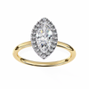 Yellow Gold Marquise Cut Halo Diamond Engagement Ring