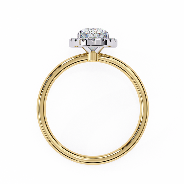Yellow Gold Oval Cut Halo Diamond Engagement Ring