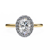 Yellow Gold Oval Cut Halo Diamond Engagement Ring