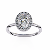 White Gold Oval Diamond Halo Solitaire Engagement Ring