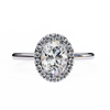White Gold Oval Diamond Halo Solitaire Engagement Ring