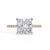 Yellow Gold Princess Cut Diamond Ring with Two-Tone Prongs