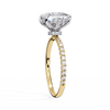 Yellow Gold Princess Cut Diamond Ring with Two-Tone Prongs