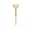 Yellow Gold Princess Cut Diamond Solitaire Ring with Hidden Halo